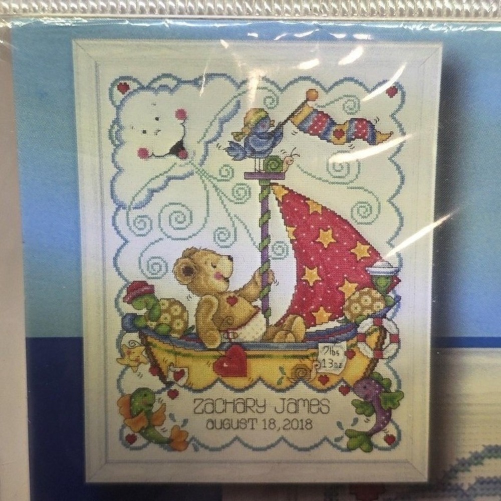 Tobin Baby Sail Away Sampler Counted Cross Stitch Kit 11x14 Picture T21772 New